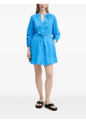 Desigual eyelet-embroidered belted mini dress - Blue