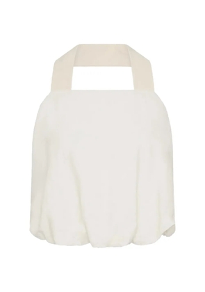 St. Agni twisted-back halterneck top - White