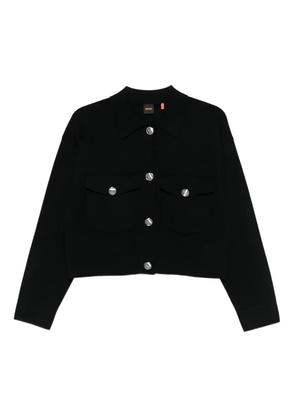 BOSS flap-pocket button-front cardigan - Black