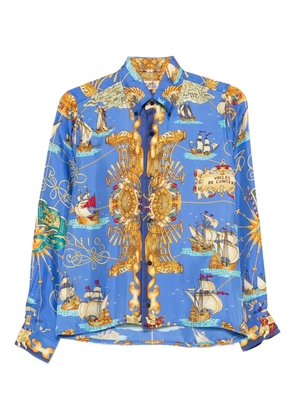Hermès Pre-Owned 1990s silk printed shirt - Blue