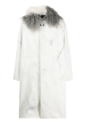 Per Götesson shearlin-collar coat - White