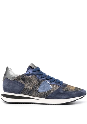 Philippe Model Paris leather-panelled low-top sneakers - Blue