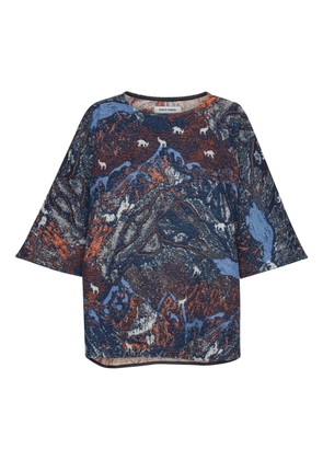 Henrik Vibskov tapestry-print three-quarter sleeve top - Blue