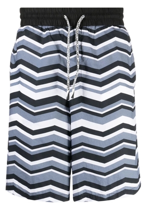 Emporio Armani zigzag-print cotton track pants - Multicolour