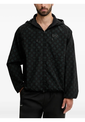 Ea7 Emporio Armani patterned hooded jacket - Black