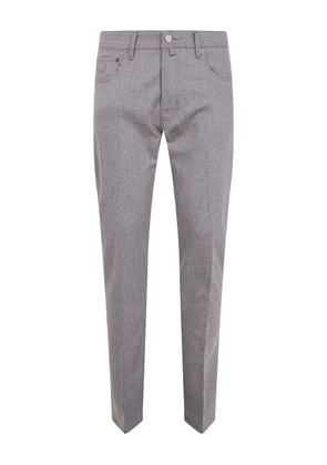 Jacob Cohën embroidered-pocket wool trousers - Grey