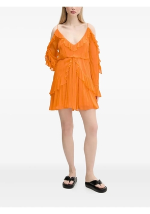 Desigual ruffled cold-shoulder mini dress - Orange