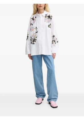 MUNTHE beaded-floral embellishment shirt - White