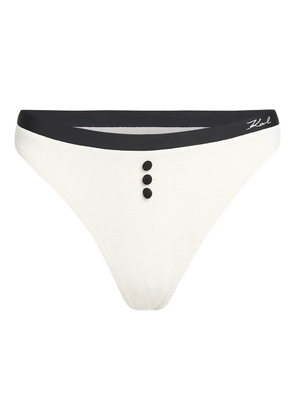 Karl Lagerfeld logo-print bikini bottoms - White