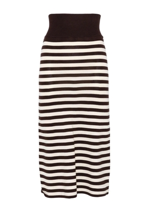 Frankies Bikinis striped midi skirt - Brown