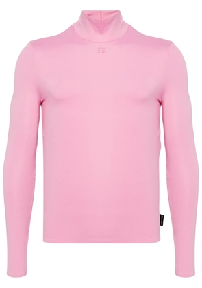 Courrèges logo-appliqué top - Pink