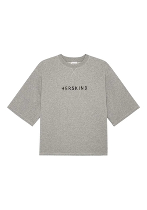 HERSKIND Linette embroidered short-sleeve T-shirt - Grey