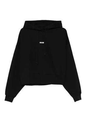 MSGM logo-detailed hooded top - Black