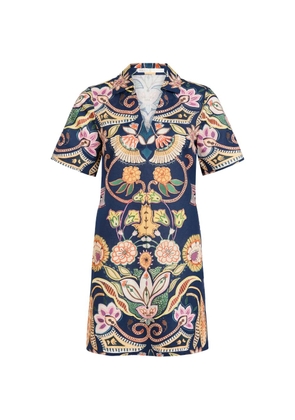 Marie Oliver Dede floral V-neck mini dress - Blue