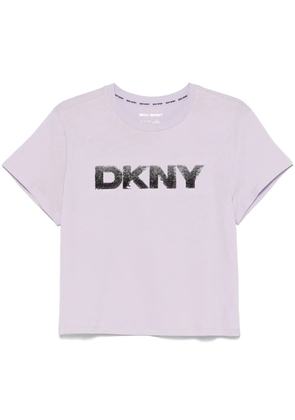 DKNY rhinestone-embellished T-shirt - Purple