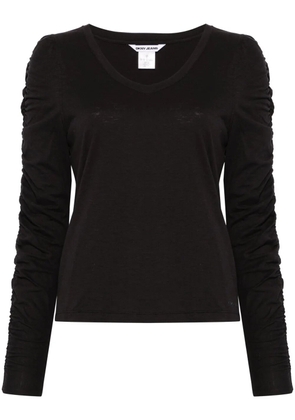 DKNY ruched-detail T-shirt - Black