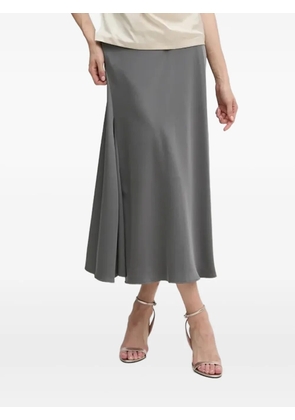 Sandro Ferrone satin midi A-line skirt - Grey