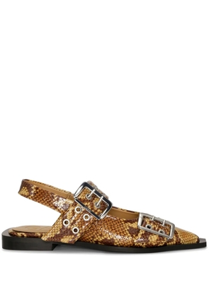 GANNI Feminine ballet lats - Brown