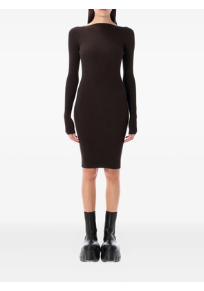 Rick Owens ribbed open-back mini dress - Brown
