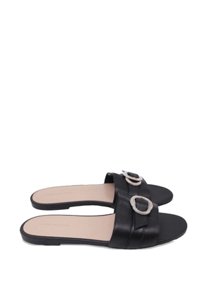 Stuart Weitzman crystal-embellished leather sandals - Black