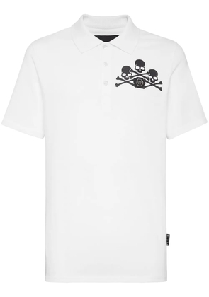 Philipp Plein skull logo polo shirt - White