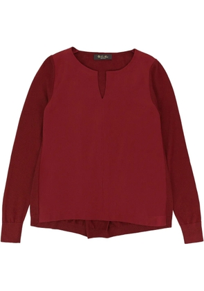 Loro Piana V-neck silk blouse - Red