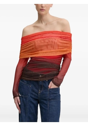 NEVER FULLY DRESSED ombré draped top - Orange