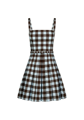 Oscar de la Renta gingham sleeveless mini dress - Brown