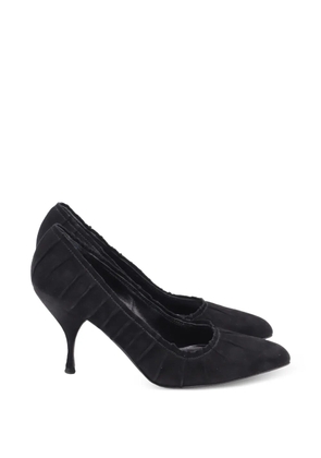Prada Pre-Owned pleated pointed-toe pumps - Black