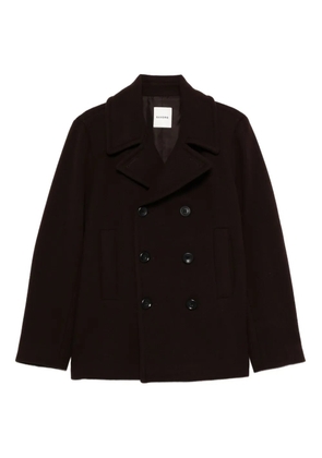 SANDRO double-breasted wool peacoat - Brown