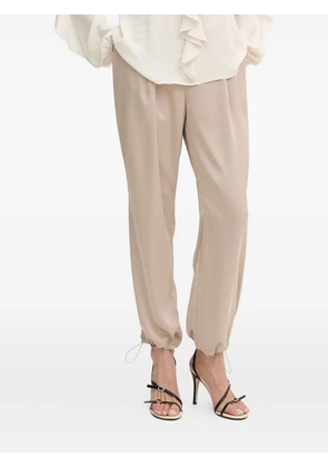 LIU JO elasticated-waistband satin trousers - Neutrals