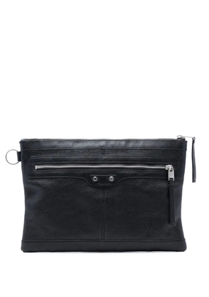 Balenciaga Pre-Owned 2017 Lambskin Motocross Classic Clip M clutch bag - Black