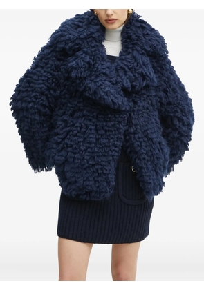 LUISA SPAGNOLI bouclé-textured shawl-collar jacket - Blue