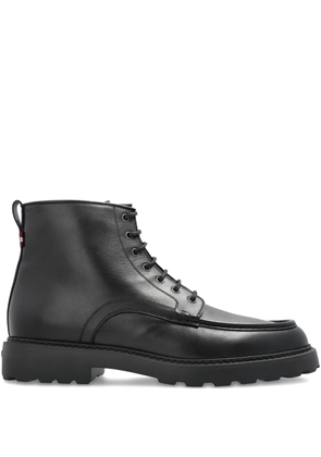 Bally lace-up leather biker boots - Black