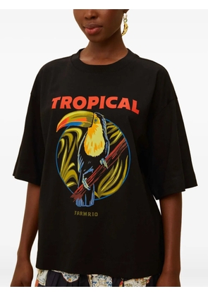 FARM Rio tropical-graphic T-shirt - Black
