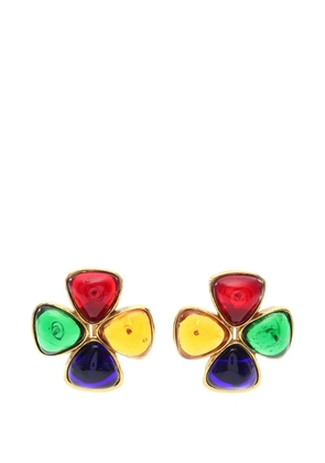 CHANEL Pre-Owned 1986-1988 coloured-stones earrings - Gold