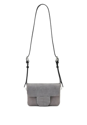 AllSaints crocodile-effect flap bag - Blue