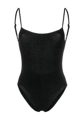 Bond-eye crinkled scoop-back swimsuit - Black