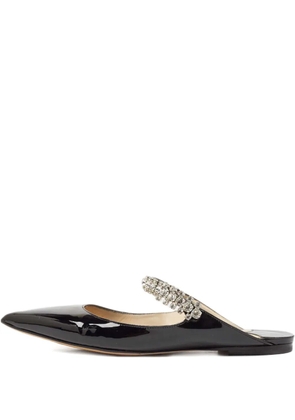 Jimmy Choo Pre-Owned leather crystal-embellishment mules - Black