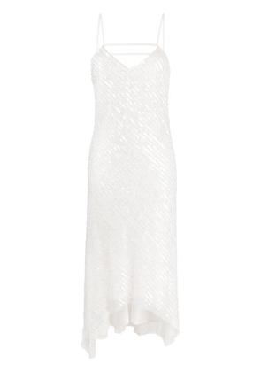 Patrizia Pepe sequin-embellished asymmetric dress - White