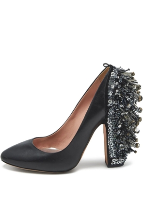 Rochas Vintage crystal embellished leather pumps - Black