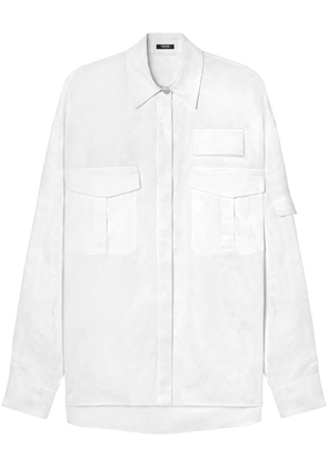 Versace Barocco-jacquard cotton cargo shirt - White