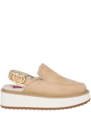Love Moschino heart-buckle platform mules - Neutrals