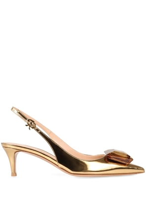 Gianvito Rossi 50mm slingback pumps - Gold