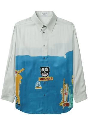 Honey Fucking Dijon graphic-print long-sleeve shirt - Blue