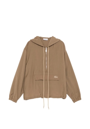 Lacoste logo-embroidered hoodie - Brown