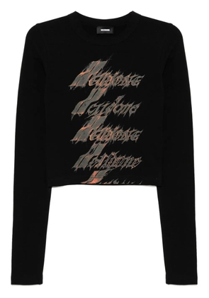 We11done Flame logo t-shirt - Black