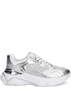 GUESS USA perforated logo low-top sneakers - Silver