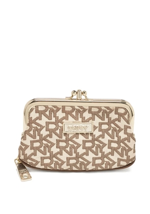 DKNY Vintage pre-owned logo-jacquard clutch bag - Neutrals