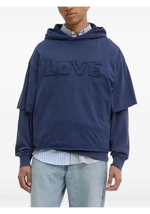 Desigual love-patches double-layer hoodie - Blue